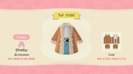 Manteau en fourrure beige