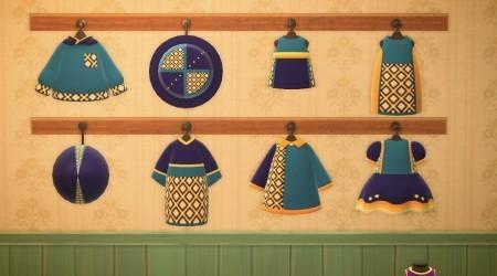 Collection habits bleu, violet, jaune