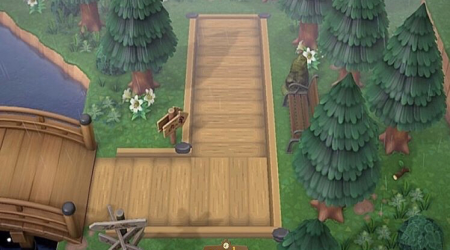 Sol pont suspendu en bois