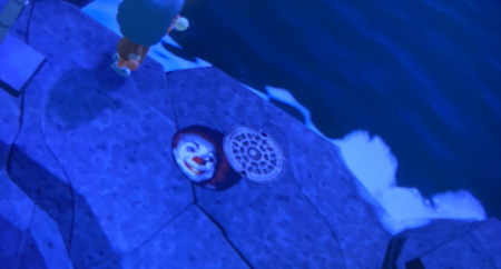 Tête de clown qui sort du sol