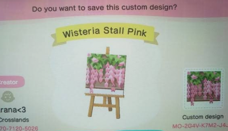 Stand fleurs glycine rose