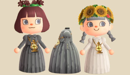 Robe lanterne blanche ou grise