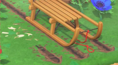 Trace de luge ou de pneu