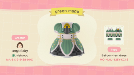 Robe verte mage / médiévale