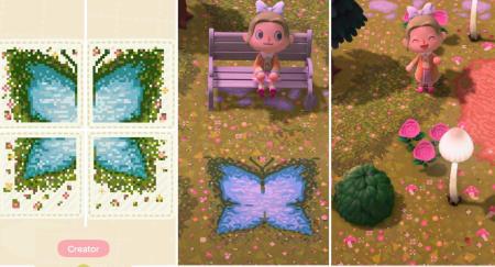 Flaque mare d'eau papillon et fleurs