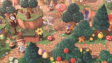 Sol incrusté briques et fleurs