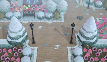 Bordure pierre hiver, neige